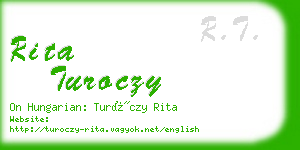 rita turoczy business card